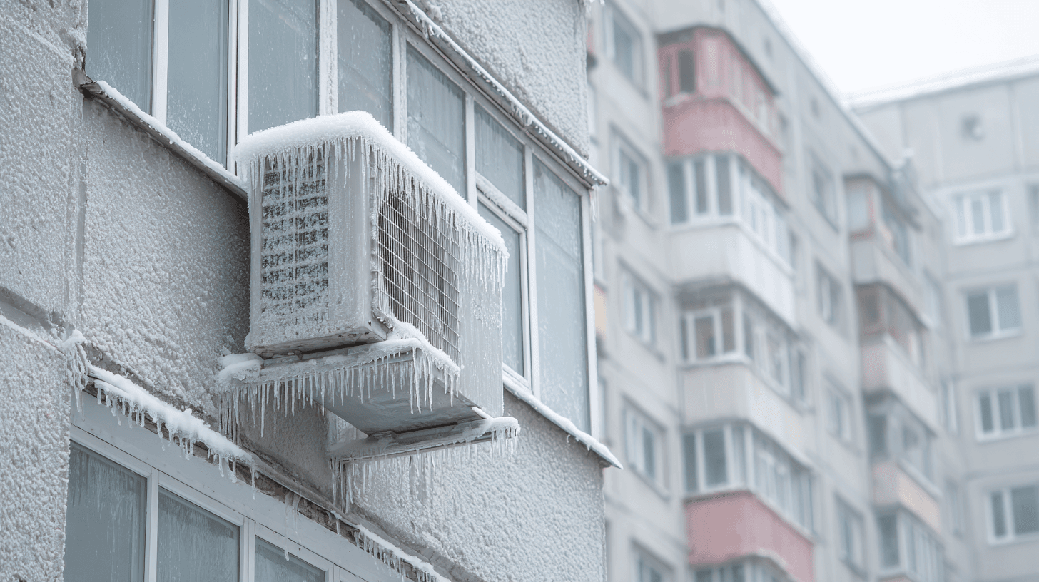 Умерено замръзване на външно тяло на климатик