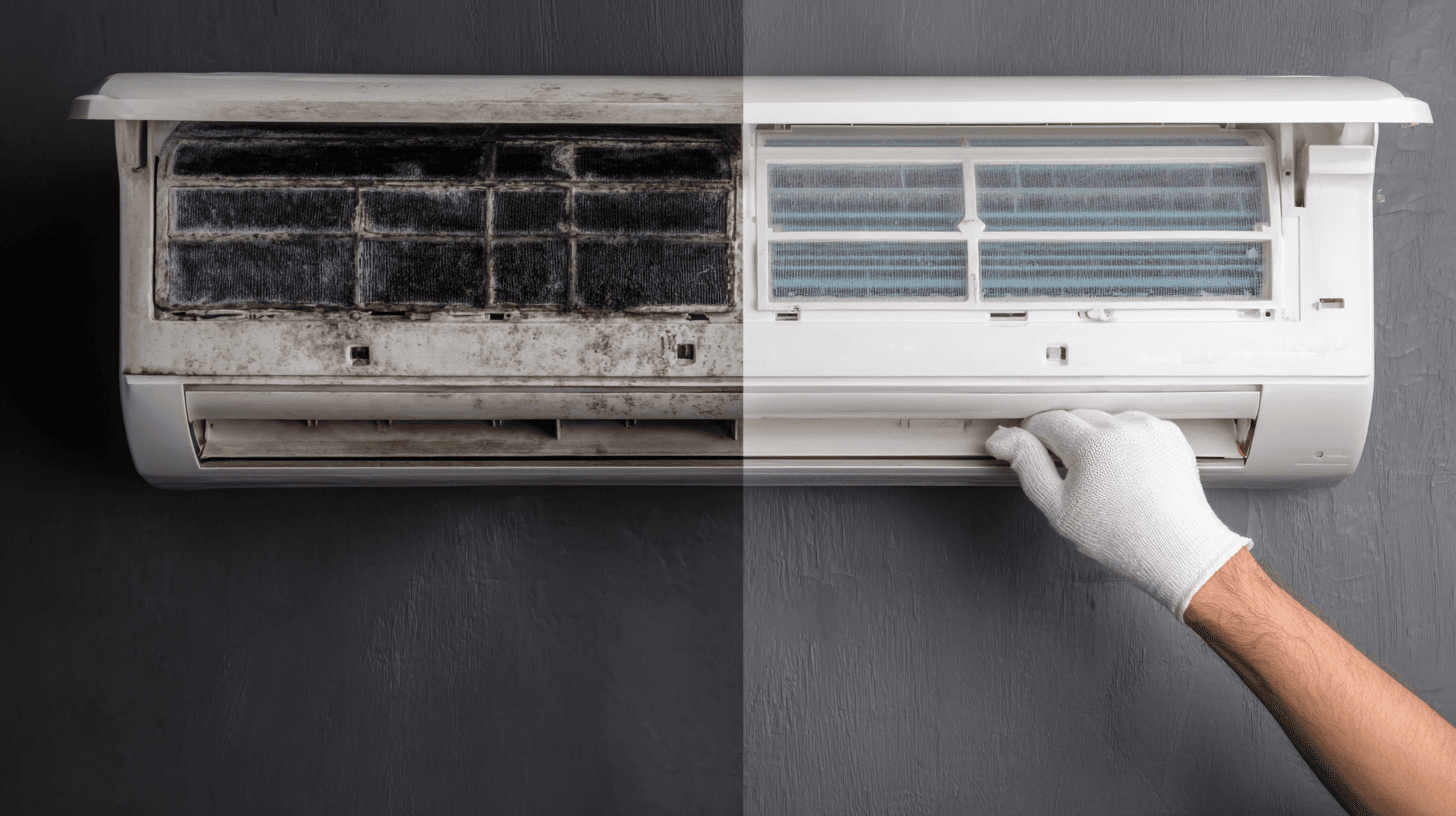 Основно почистване на климатик при проблеми с дефроста Основно почистване на климатик при чести дефрост цикли – сравнение преди и след почистване