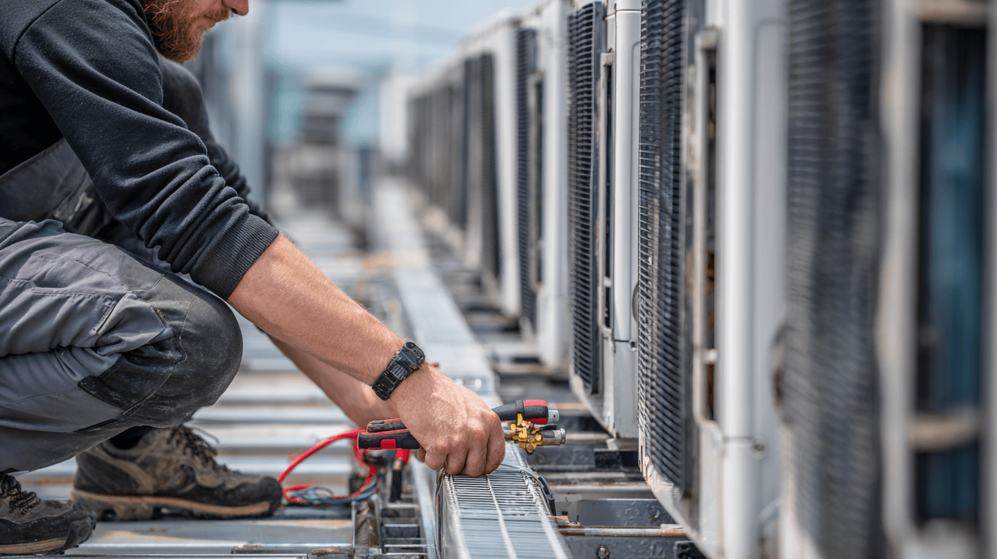 Техническа поддръжка на климатици във фирмен обект с множество външни тела в София