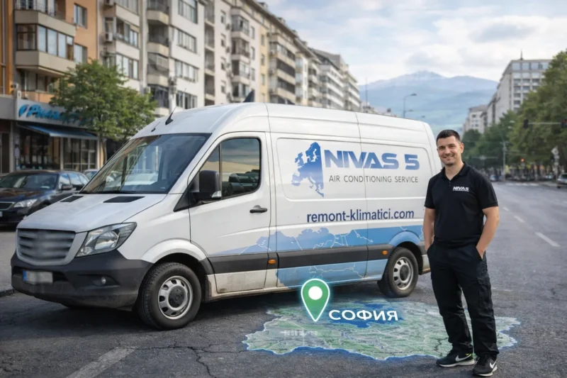 Техник на Nivas 5 до сервизния бус в София