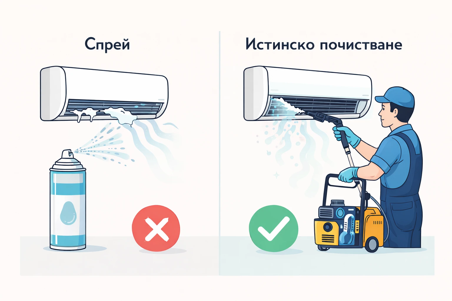 sprej-za-klimatik-vs-profesionalno-pochistvane Спрей за климатик срещу професионално почистване на климатик